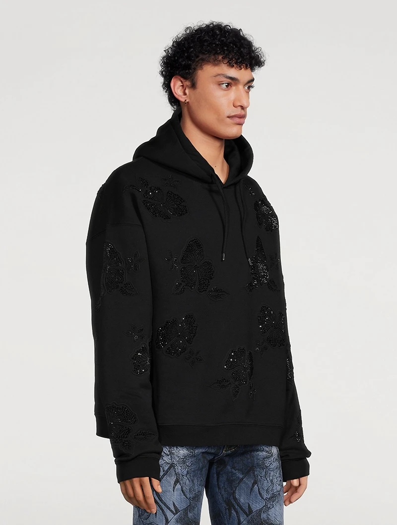 Goth Flower Cotton Hoodie