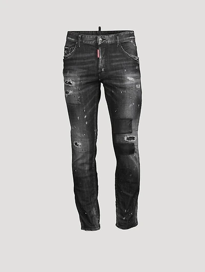Skater Leather-Wash Skinny Jeans