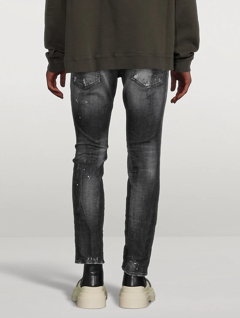 Skater Leather-Wash Skinny Jeans