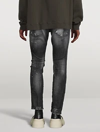 Skater Leather-Wash Skinny Jeans