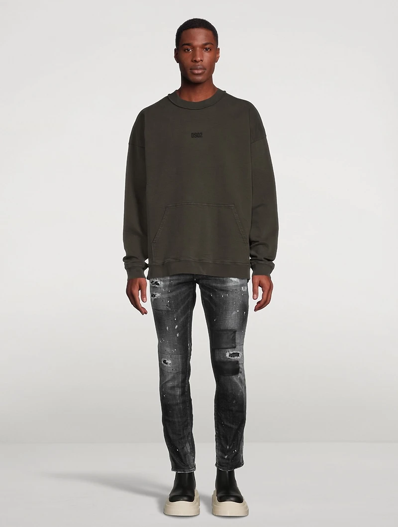 Skater Leather-Wash Skinny Jeans