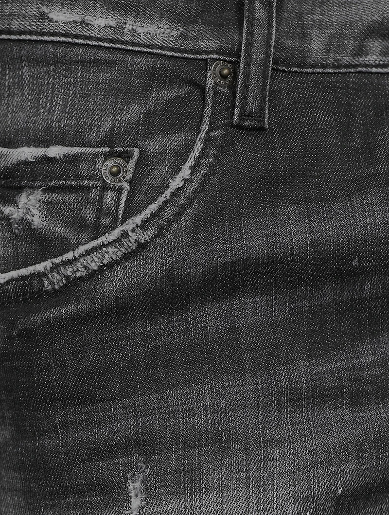 Skater Leather-Wash Skinny Jeans