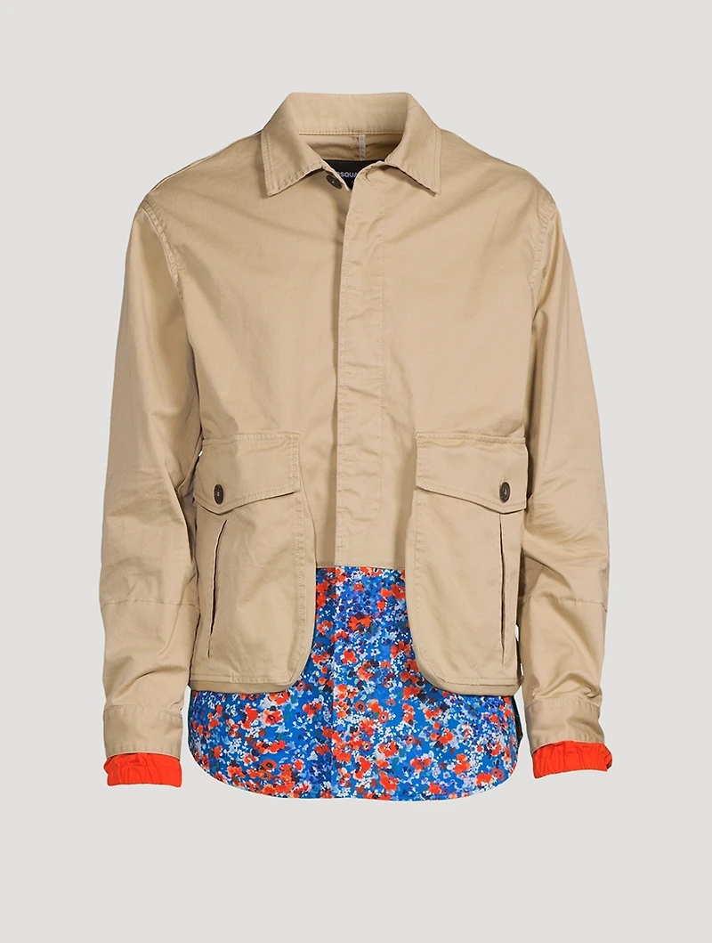 LA Kaban Canvas And Floral Jacket