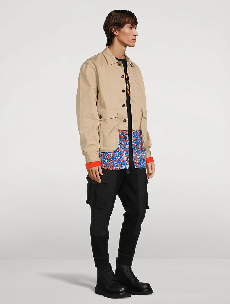 LA Kaban Canvas And Floral Jacket