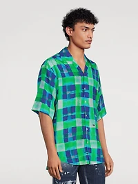Short-Sleeve Shirt Check Print