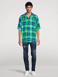 Short-Sleeve Shirt Check Print