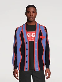 Wavy Wool And Cotton Cardigan