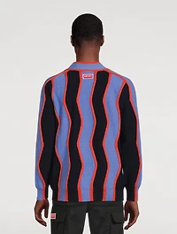 Wavy Wool And Cotton Cardigan