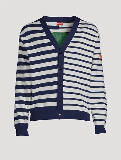 Cotton And Wool Cardigan Striped Print