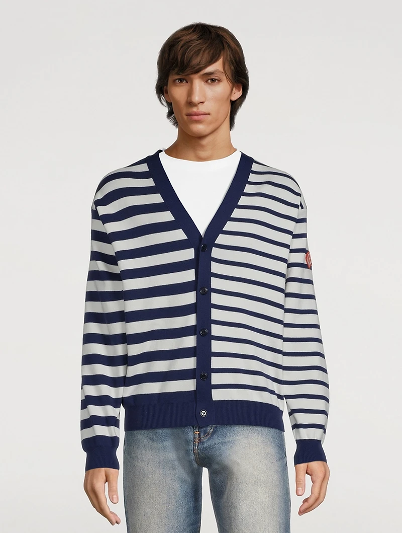 Cotton And Wool Cardigan Striped Print