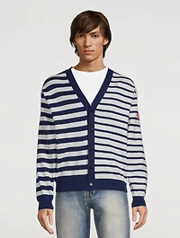 Cotton And Wool Cardigan Striped Print