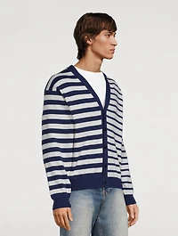 Cotton And Wool Cardigan Striped Print