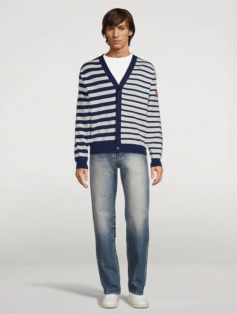 Cotton And Wool Cardigan Striped Print