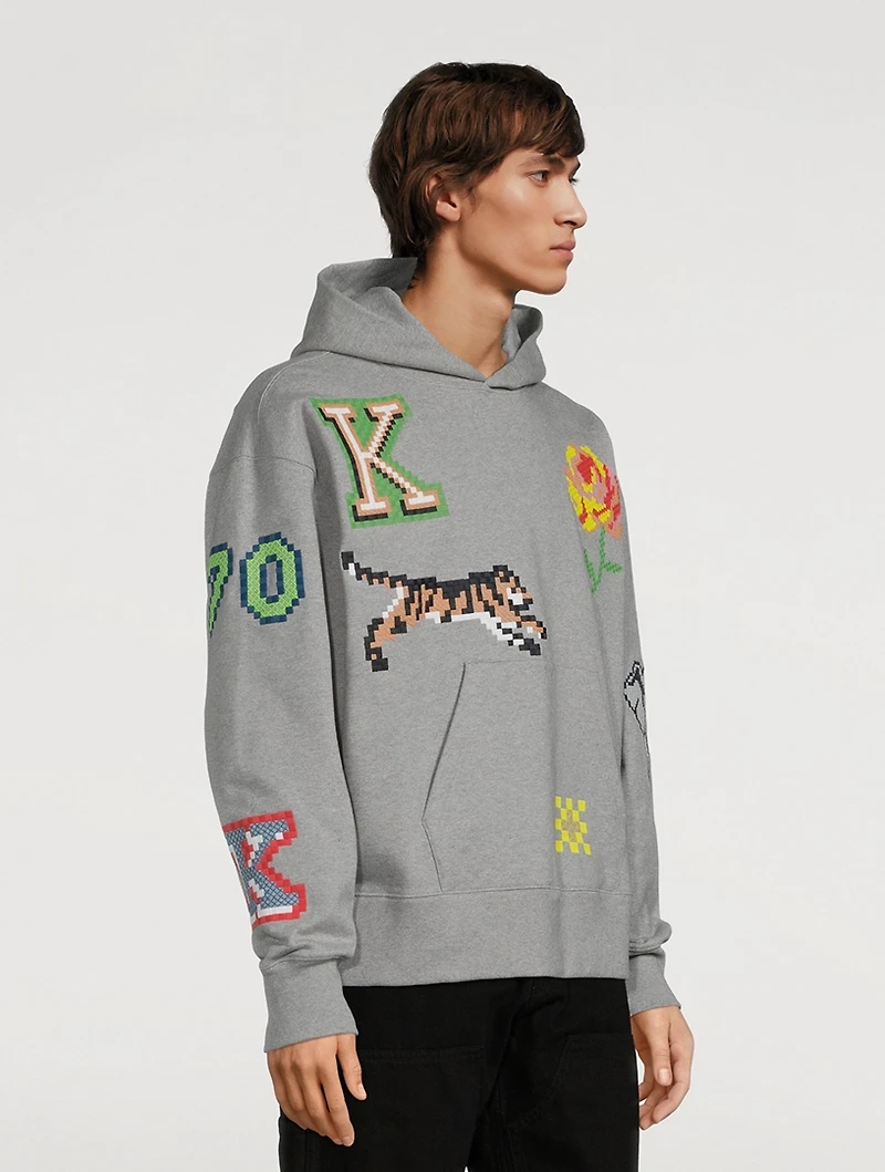 Oversized Hoodie With Pixel Logo