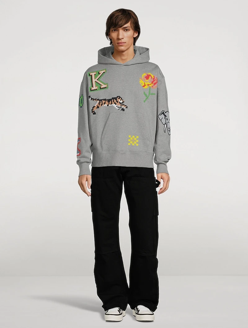 Oversized Hoodie With Pixel Logo
