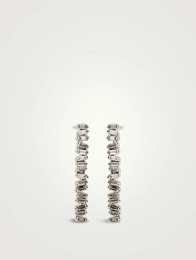 Mini Savannah 18K White Gold Diamond Drop Earrings