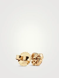 18K Gold Stud Earrings With Diamonds
