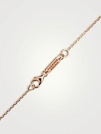 Small 18K Rose Gold Butterfly Necklace With Diamonds And Sapphire