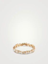 Thin 18K Gold Eternity Band