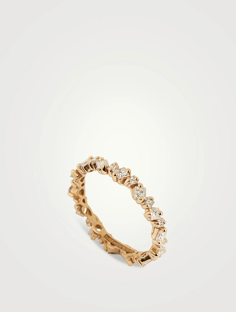Thin 18K Gold Eternity Band