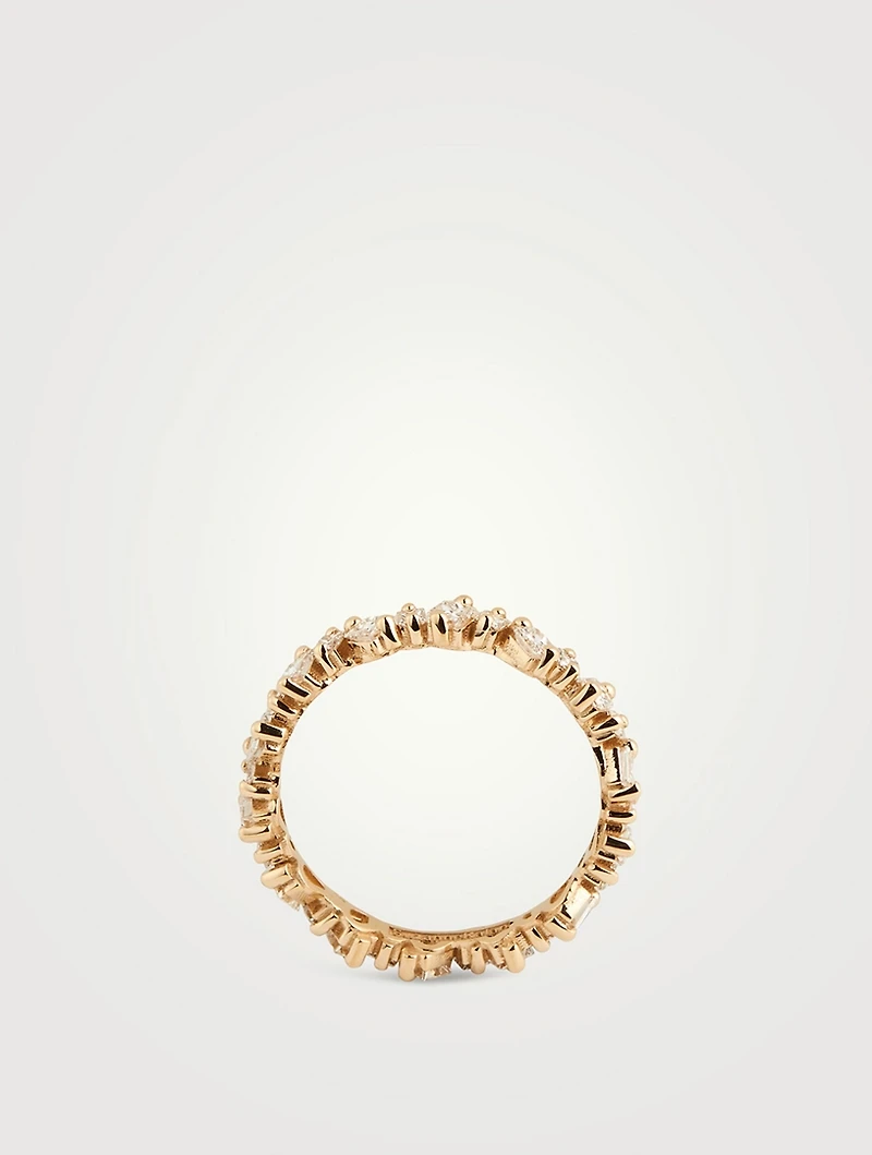 Thin 18K Gold Eternity Band