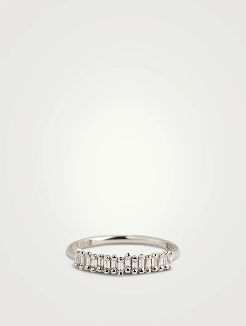 Fireworks 18K Gold Half Band Ring With Diamonds