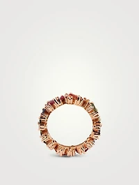 Rainbow Fireworks 18K Rose Gold Frenzy Eternity Band With Sapphires And Diamonds