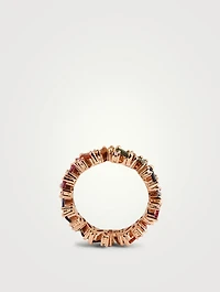 Rainbow Fireworks 18K Rose Gold Frenzy Eternity Band With Sapphires And Diamonds