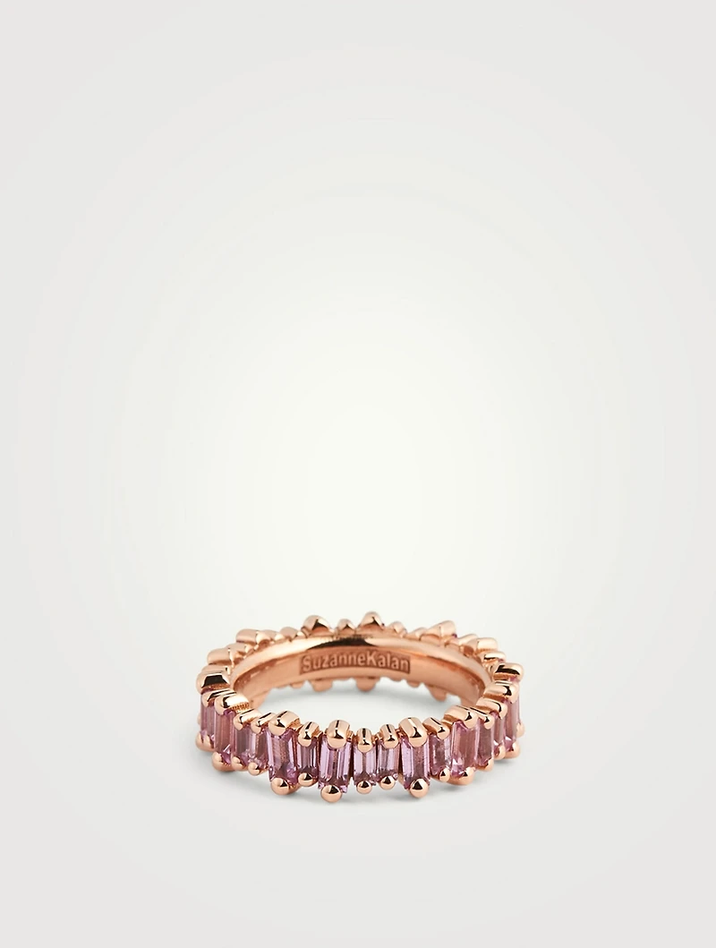 18K Rose Gold Eternity Band With Pink Sapphire