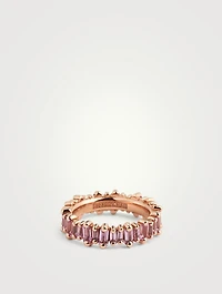 18K Rose Gold Eternity Band With Pink Sapphire