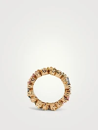 Jonc de gage d'amour éternel Frenzy Fireworks en or 18 ct avec saphirs pastel et diamants