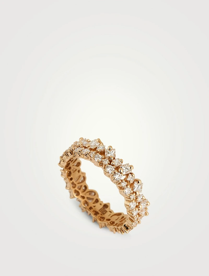 18K Gold Double Eternity Band