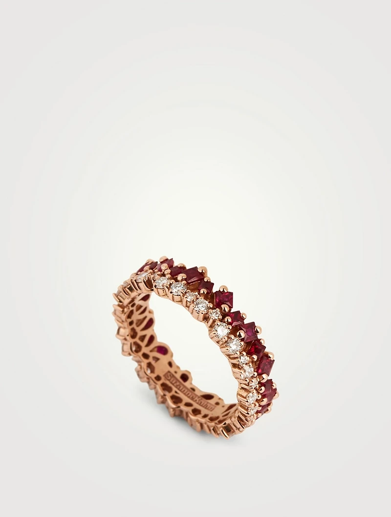 18K Rose Gold Double Eternity Band