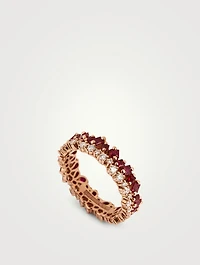 18K Rose Gold Double Eternity Band