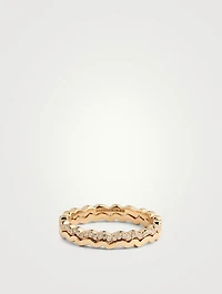 18K Gold Wave Eternity Ring With Diamonds