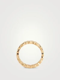 18K Gold Wave Eternity Ring With Diamonds