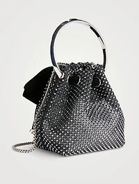Bon Bon Crystal Mesh Clutch With Velvet Bow