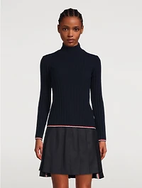 Wide-Rib Cashmere Turtleneck