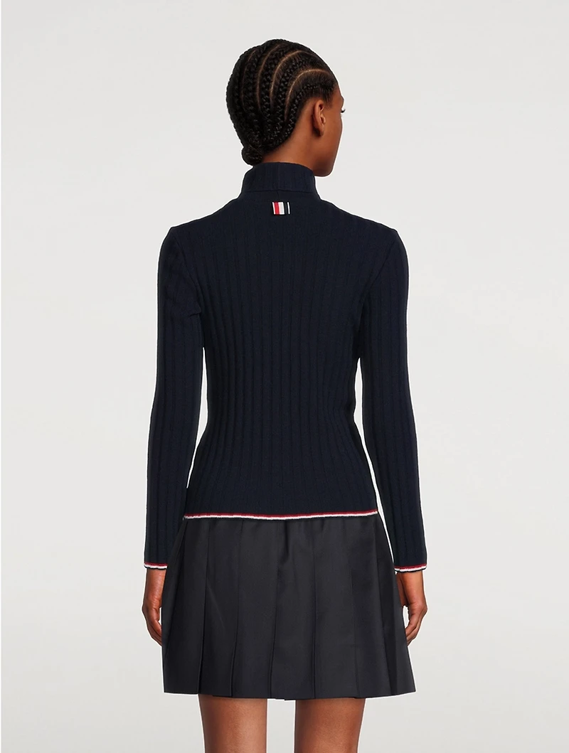 Wide-Rib Cashmere Turtleneck
