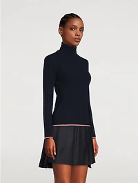 Wide-Rib Cashmere Turtleneck