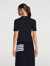 Pointelle Rib Short-Sleeve Cardigan