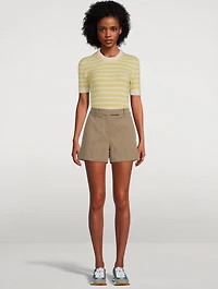 Wool Cashmere And Silk Short-Sleeve Sweater