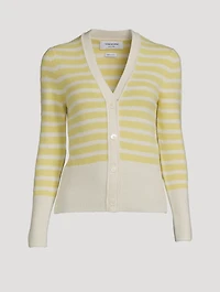 Striped Cashmere-Wool Cardigan