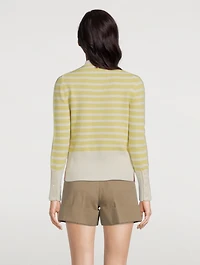 Striped Cashmere-Wool Cardigan