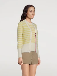 Striped Cashmere-Wool Cardigan