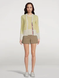 Striped Cashmere-Wool Cardigan