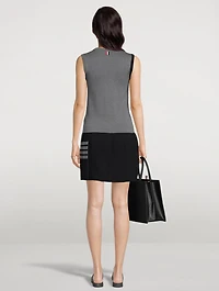 4-Bar Sleeveless Pleated Mini Dress