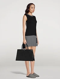 4-Bar Sleeveless Pleated Mini Dress