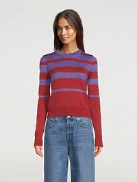 Lurex Striped Long-Sleeve Top