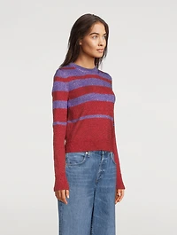 Lurex Striped Long-Sleeve Top